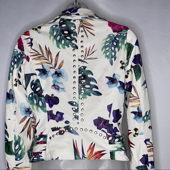 Vigoss FloralFaux leather jacket Size Small - Picture 4 of 8
